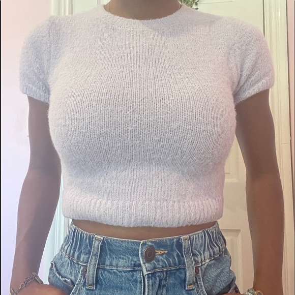 Lavender Garage sweater short sleeve top - Picture 5 of 6